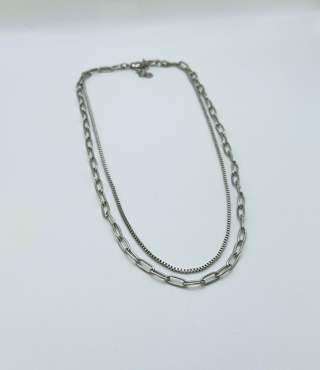 Silver Double Layer Feature Necklace - Waterproof