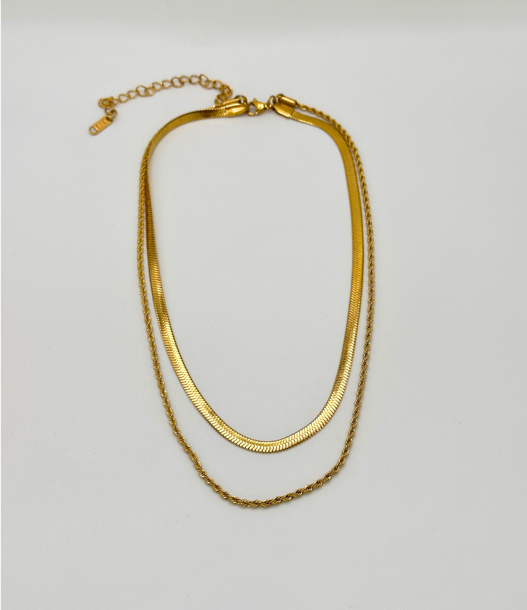 Gold Double Layer Feature Necklace, Waterproof