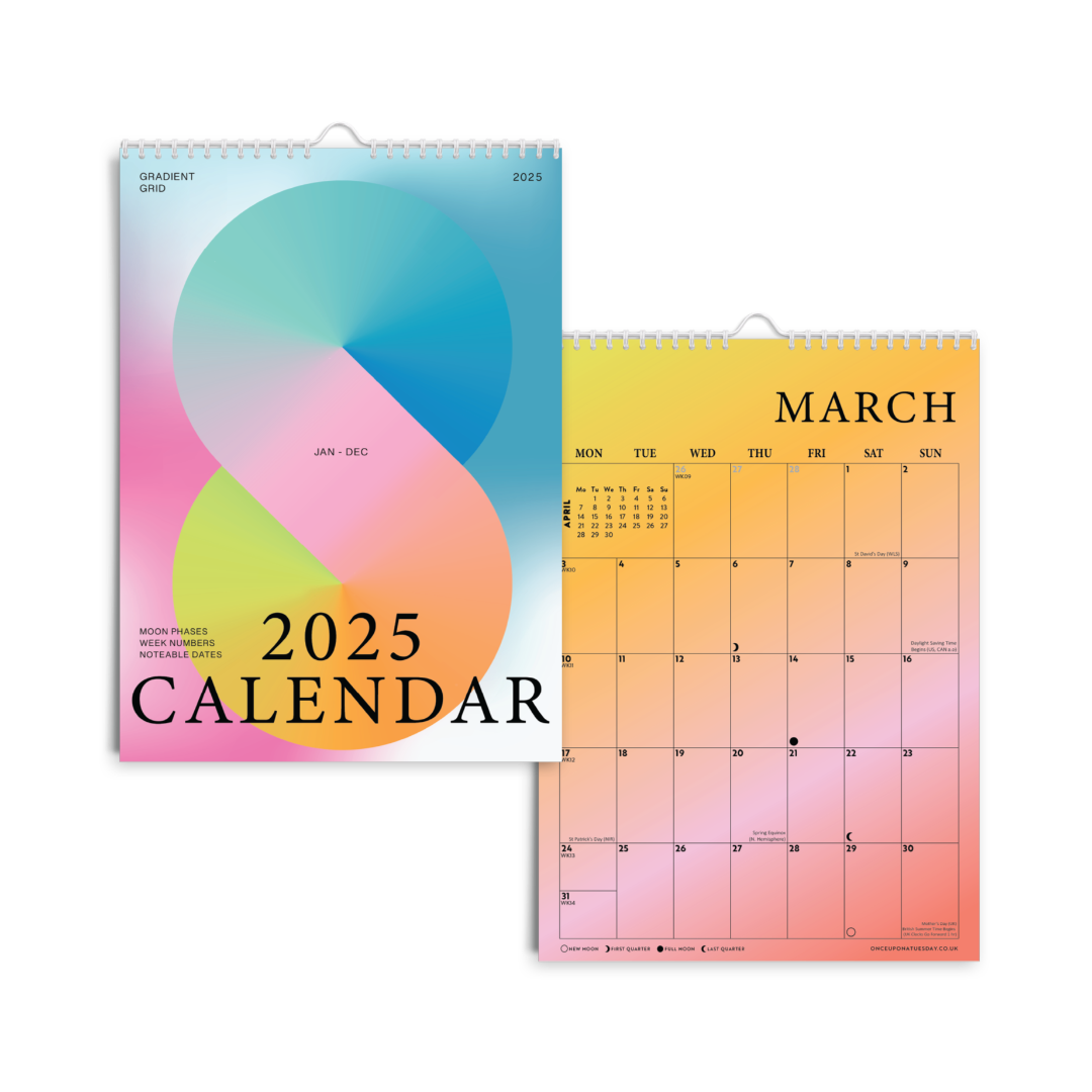 2025 Calendar - Gradient Grid A4