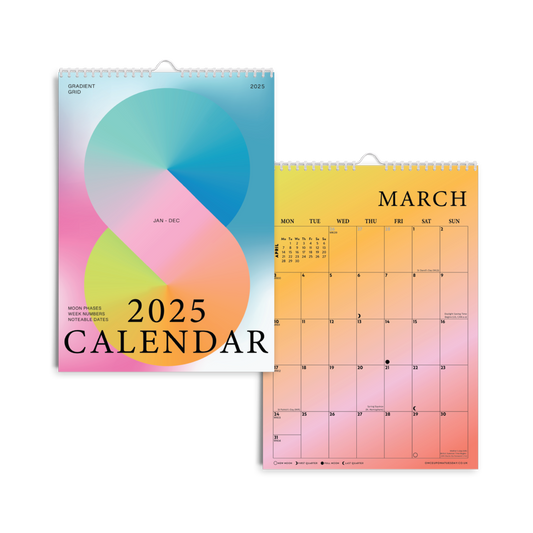 2025 Calendar - Gradient Grid A4