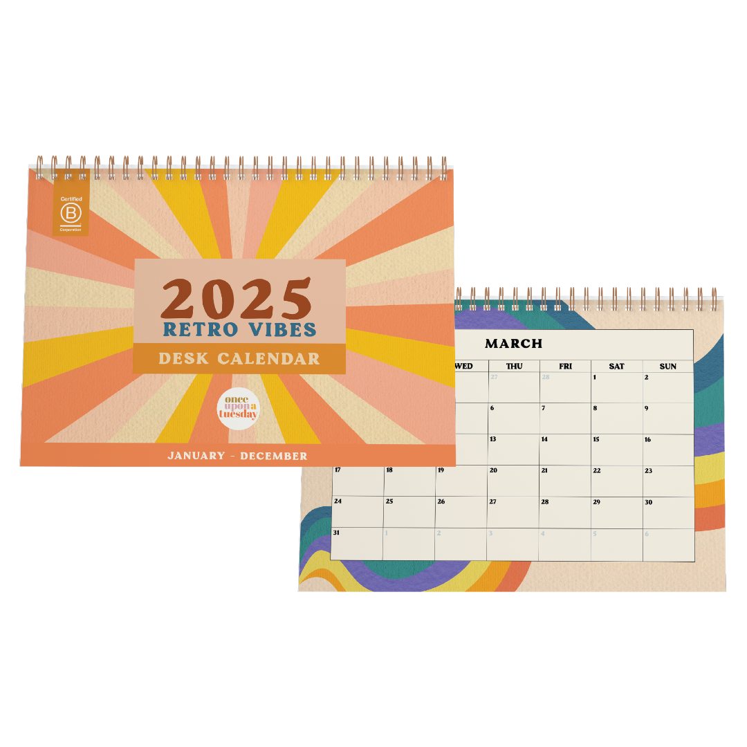 2025 Desk Calendar - Retro Vibes