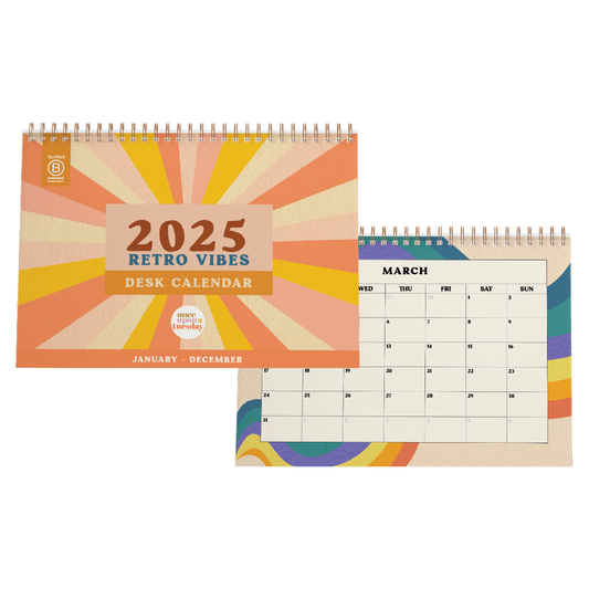 2025 Desk Calendar - Retro Vibes