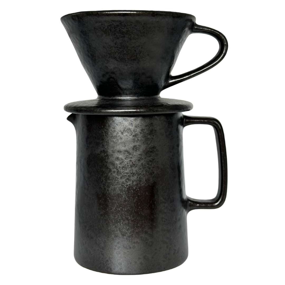 Black Luster Ceramic Coffee Dripper set