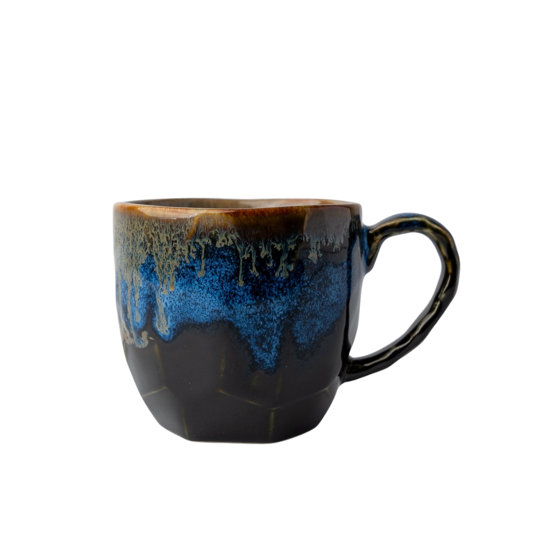 Gift Mug - Black & Bright Blue Drip