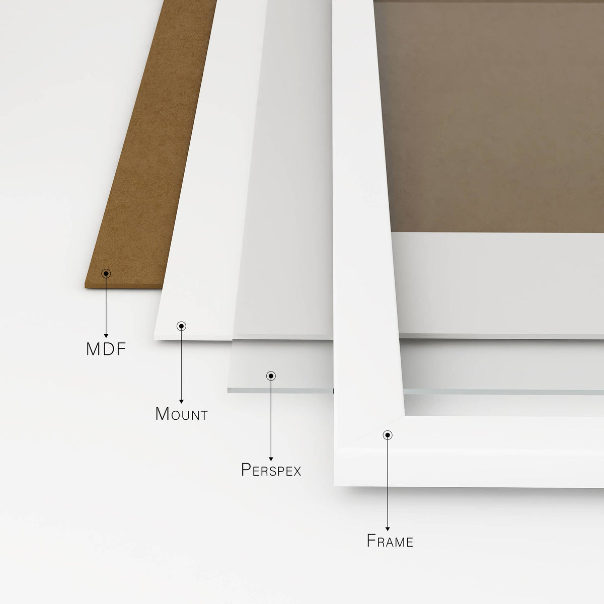 A2 Picture Frame With mount for A3 - White
