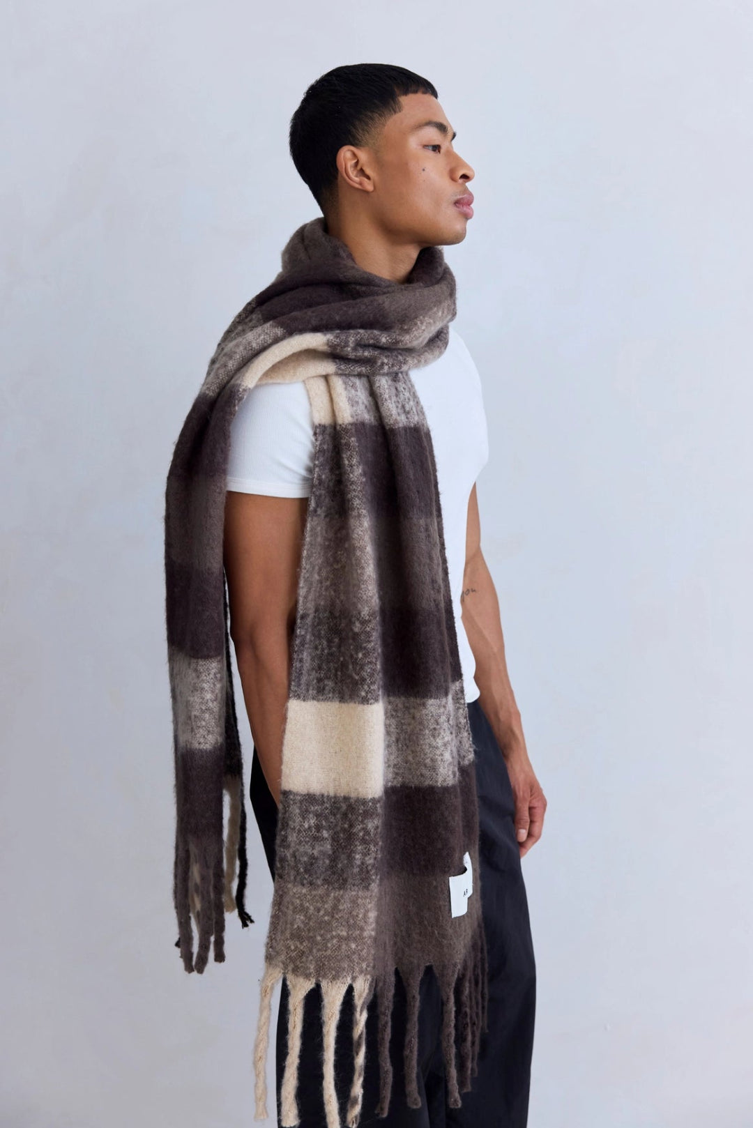 The Reykjavik Scarf - 100% Recycled - Brown Check