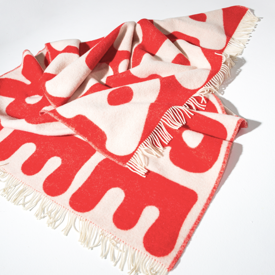 Klekks No. 11 - Wool Blanket - Red