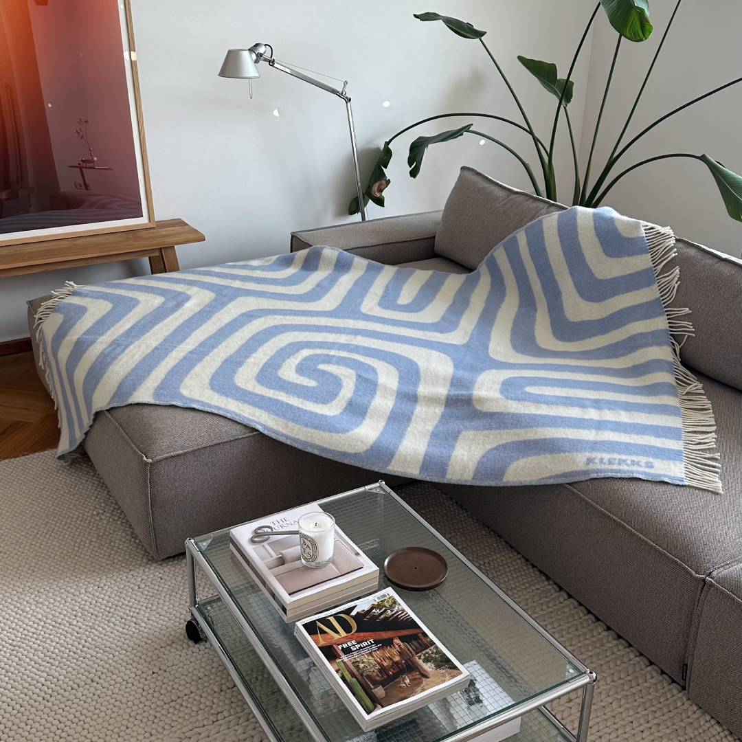 Klekks No. 34 - Wool blanket - Light Blue