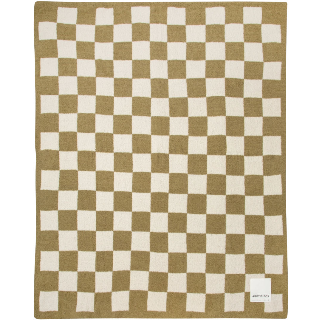 The Teddy Throw - 100% Recycled - Khaki Check