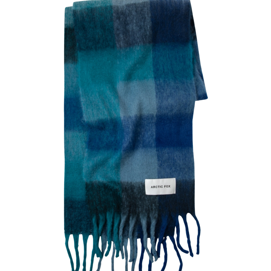 The Reykjavik Scarf - 100% Recycled - Blue Check