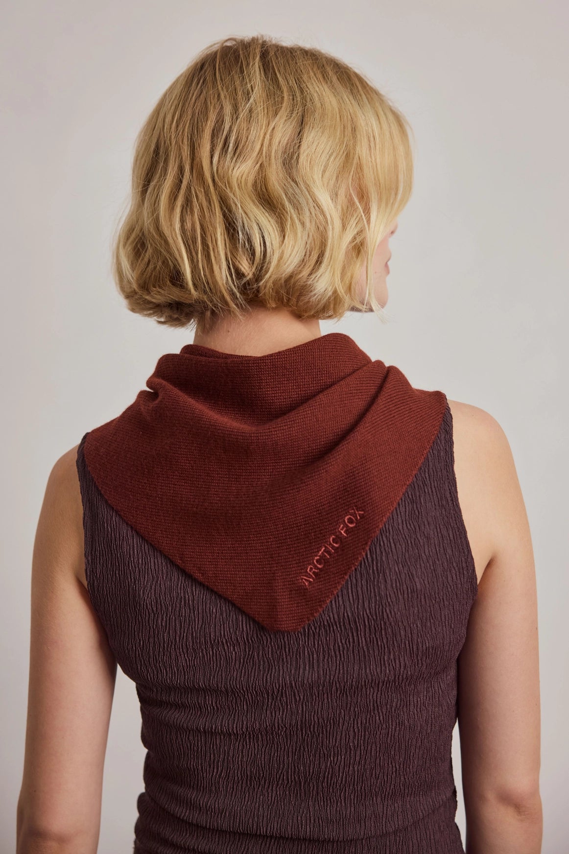 Merino Wool Triangle Scarf - Dark Walnut Brown