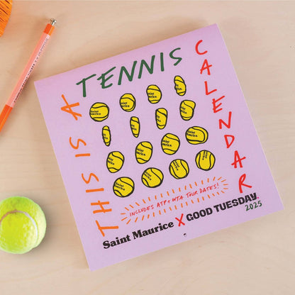 2025 Calendar - Tennis A4