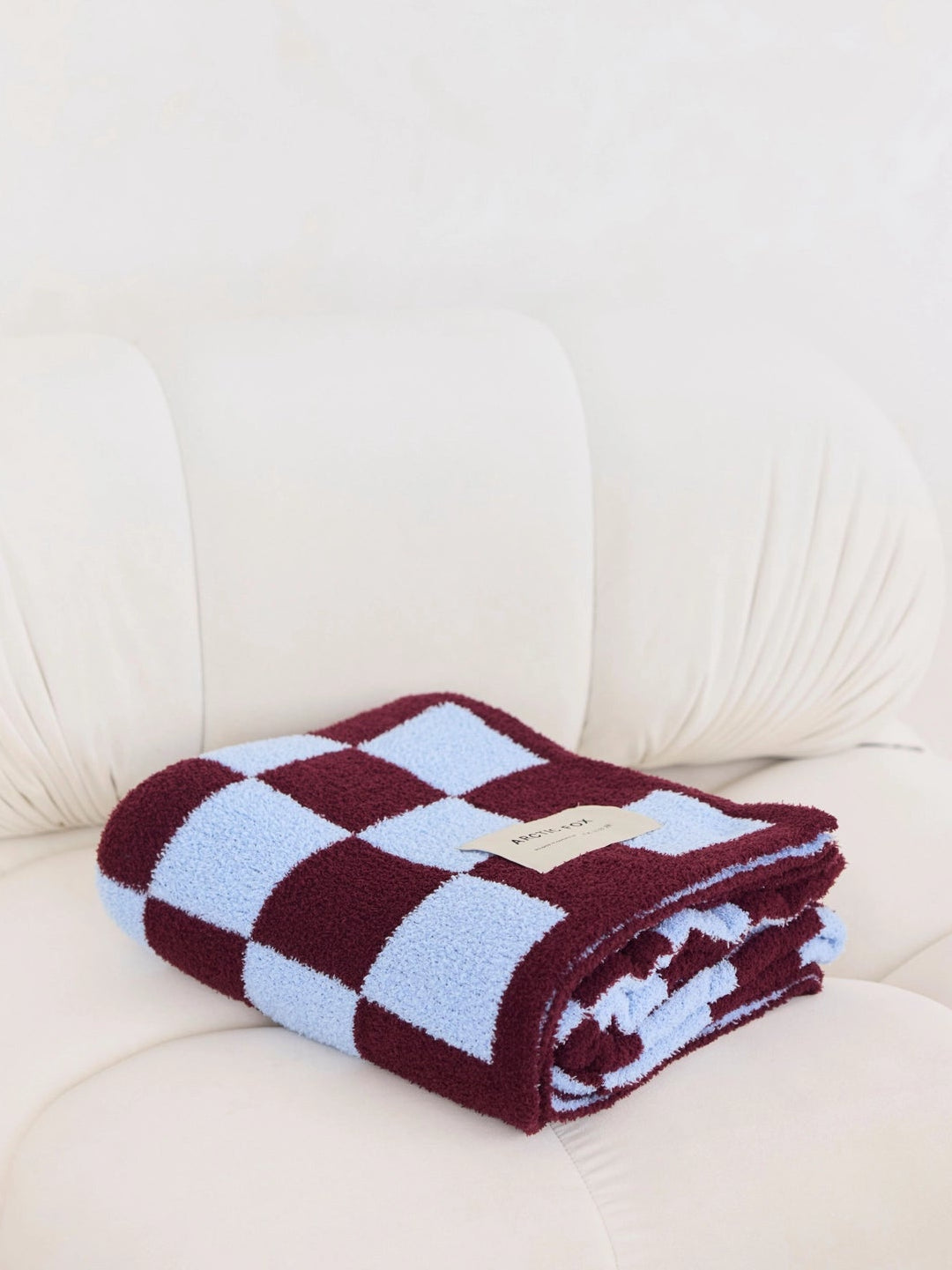 The Teddy Throw - 100% Recycled - Blue Check