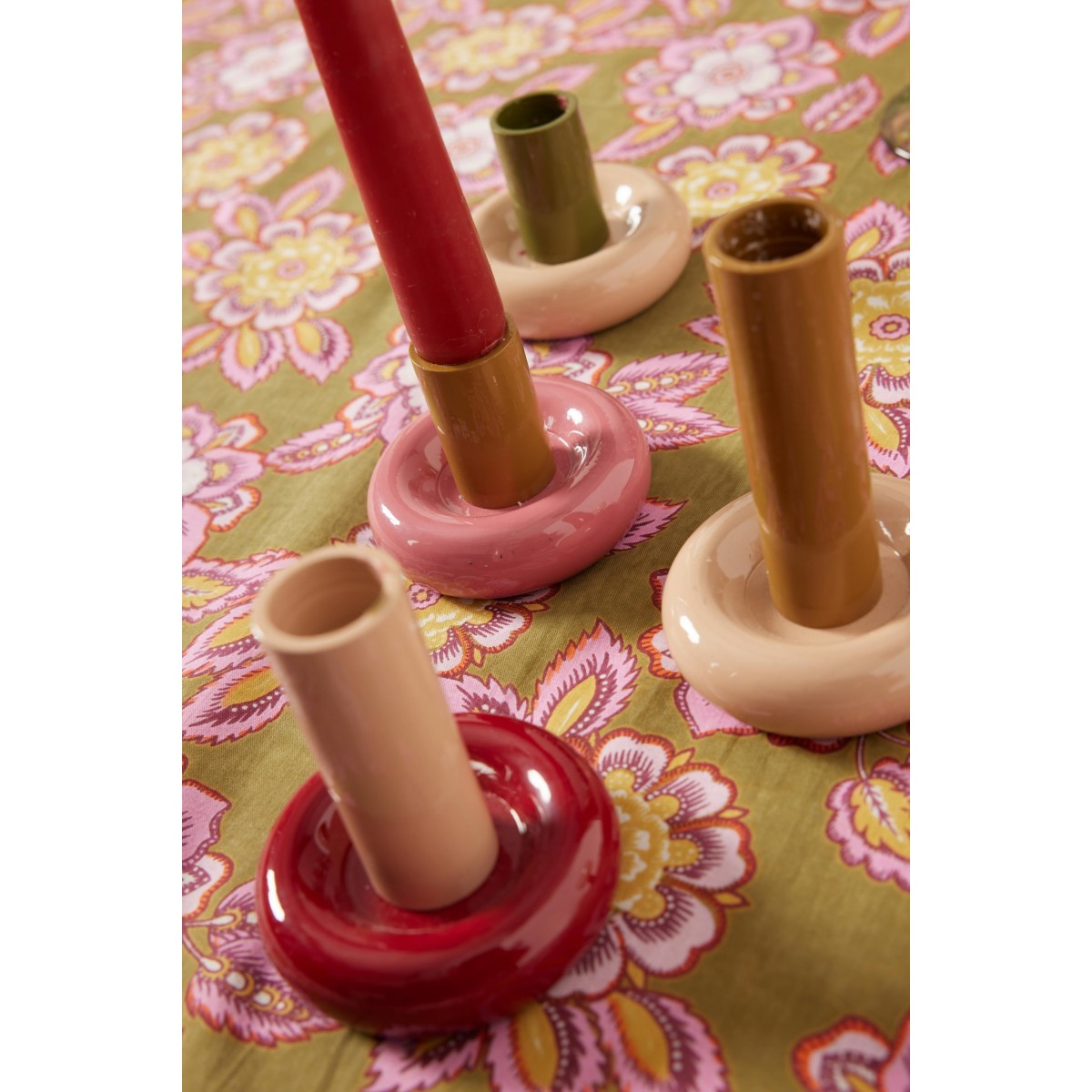 Donut Candle Holder L - Bordeaux