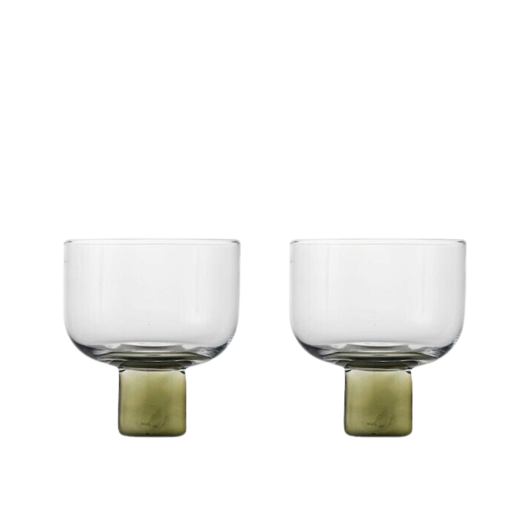 Victoria Glass (Set of 2) - olive
