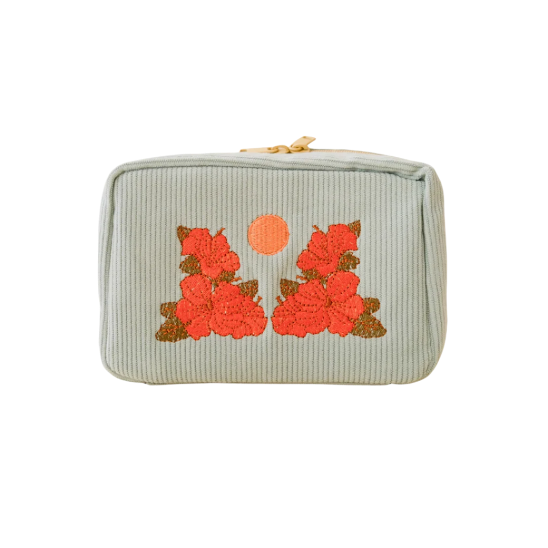 Corduroy Makeup Bag in Sky Blue