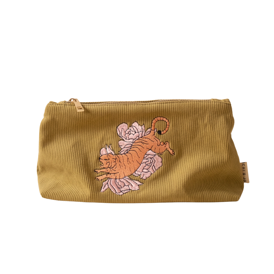 Medium Corduroy Pouch in Olive