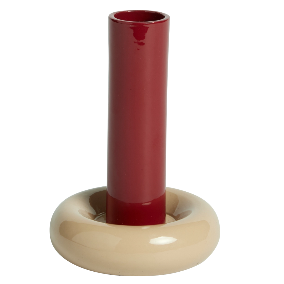 Donut Candle Holder L - Bordeaux