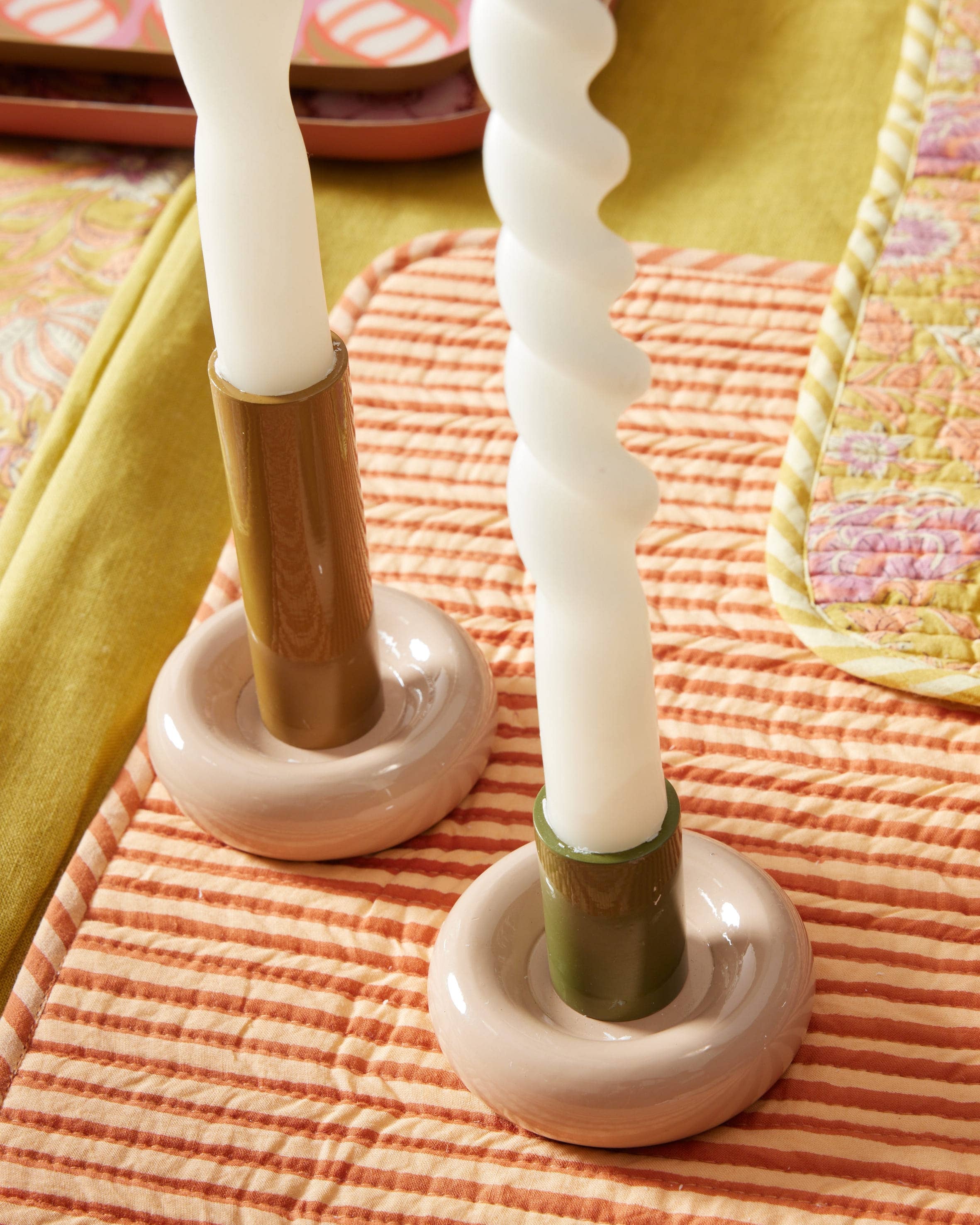 Donut Candle Holder S - Khaki