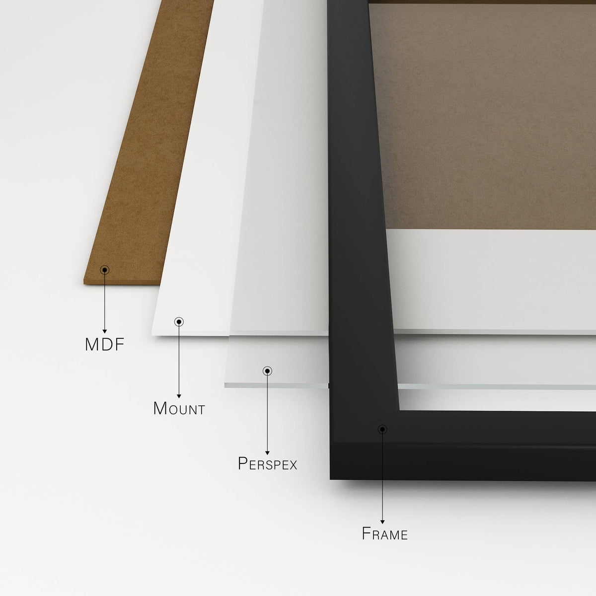 A2 Picture Frame With mount for A3 - Black