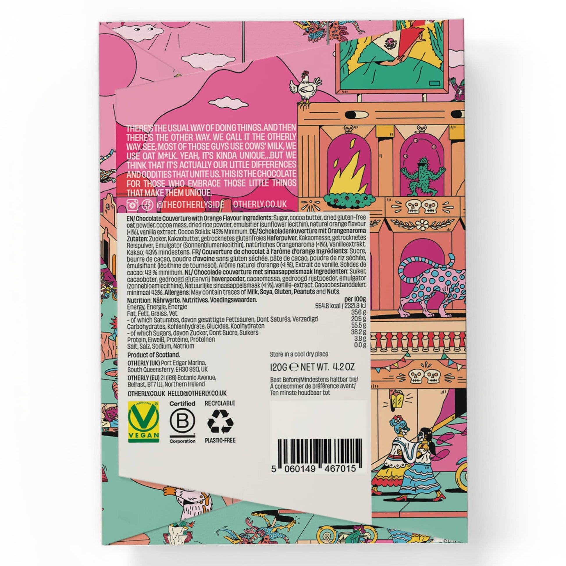 Orange Oatm*lk Chocolate Bar , Vegan (120g)