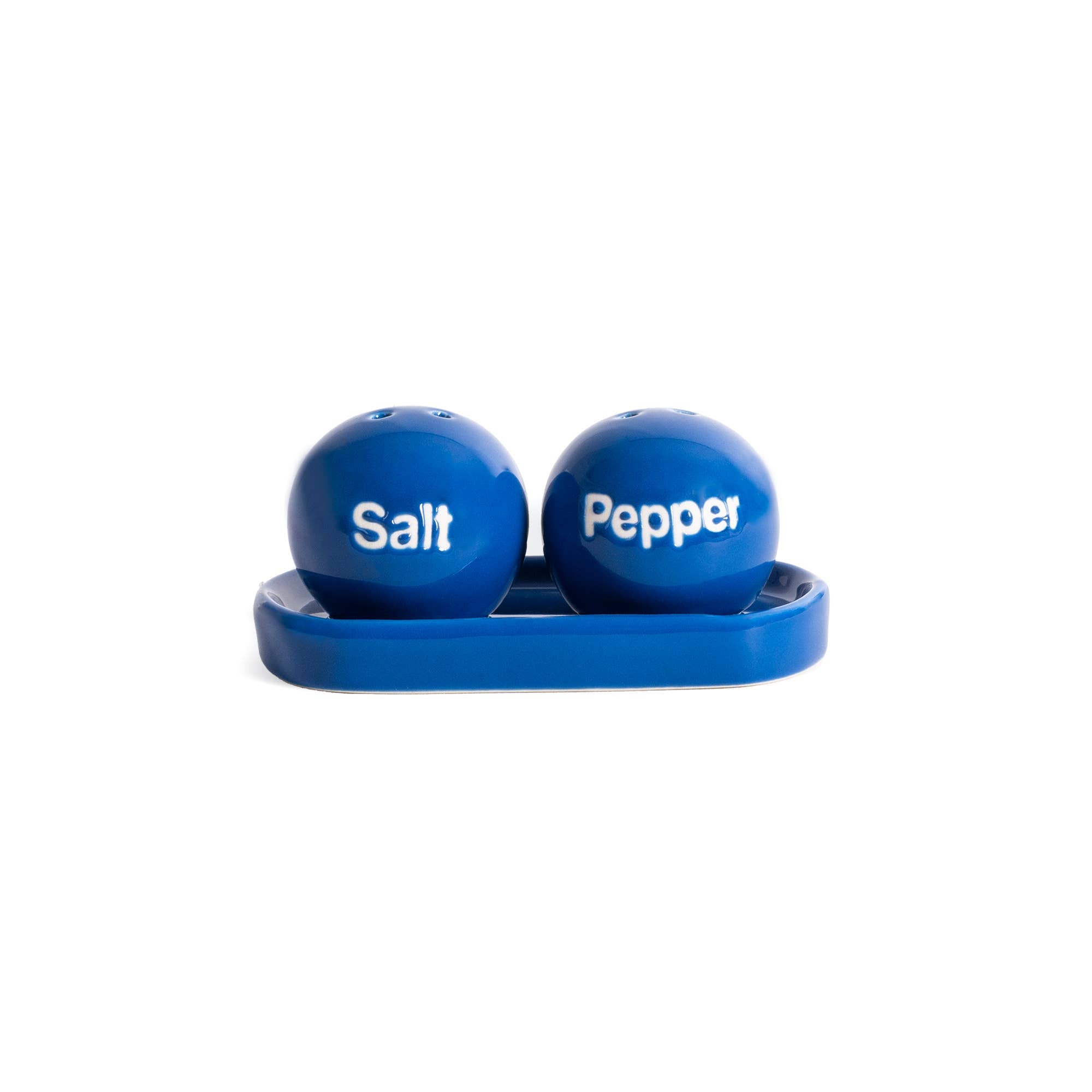 Blue Salt & Pepper Set on Tray