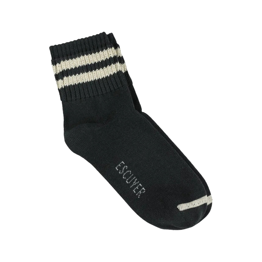 Women's Ankle Socks - Off Black / Ecru