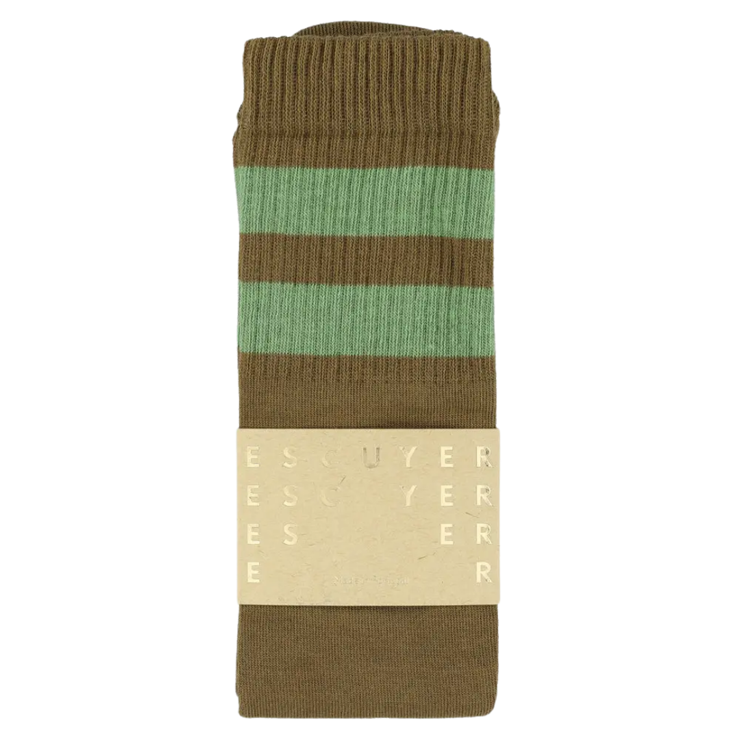 Unisex Tube Socks - Tabac / Green