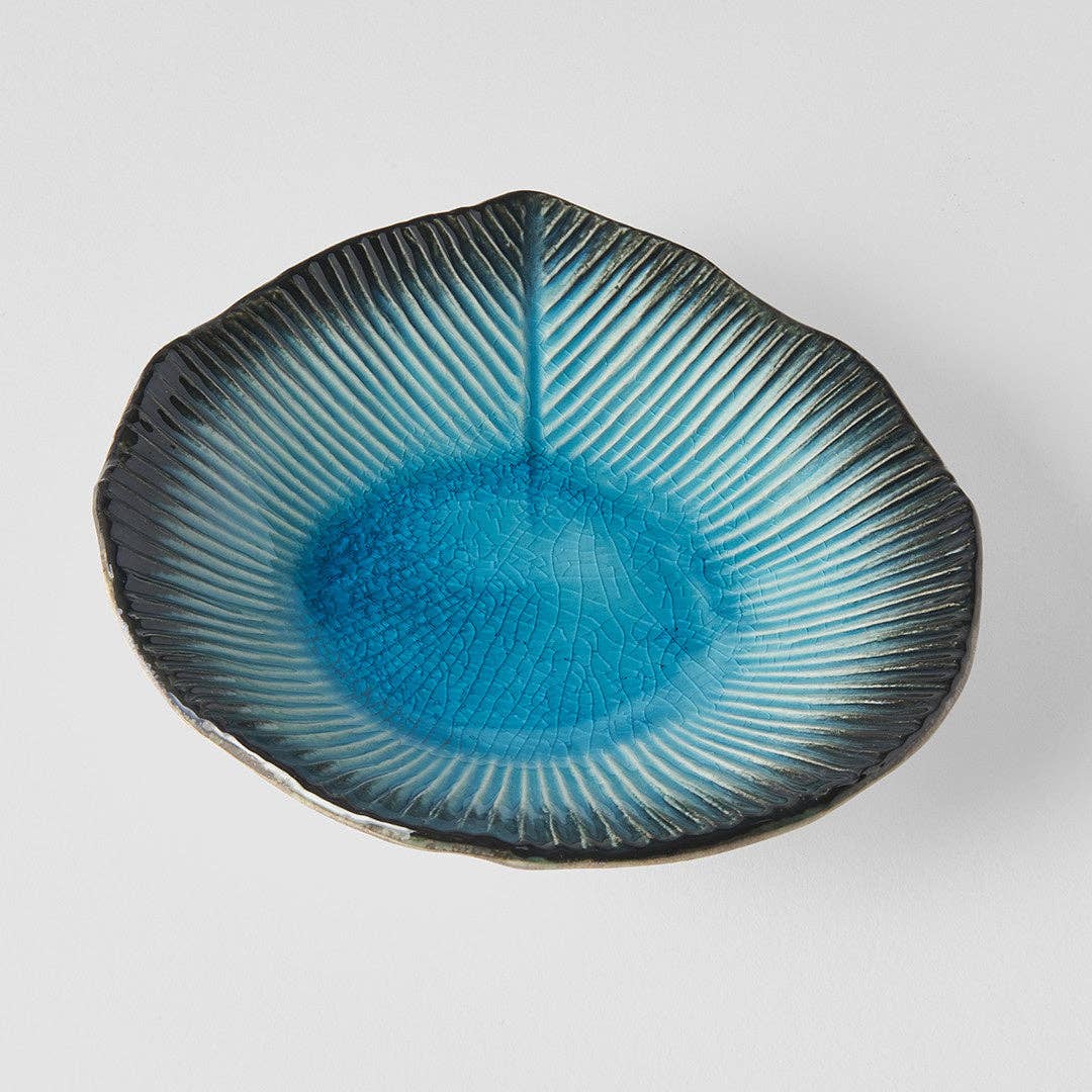 Sky Blue Ridged Plate, 16cm