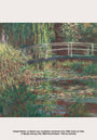 Painting of a bridge over water lilies by Claude Monet