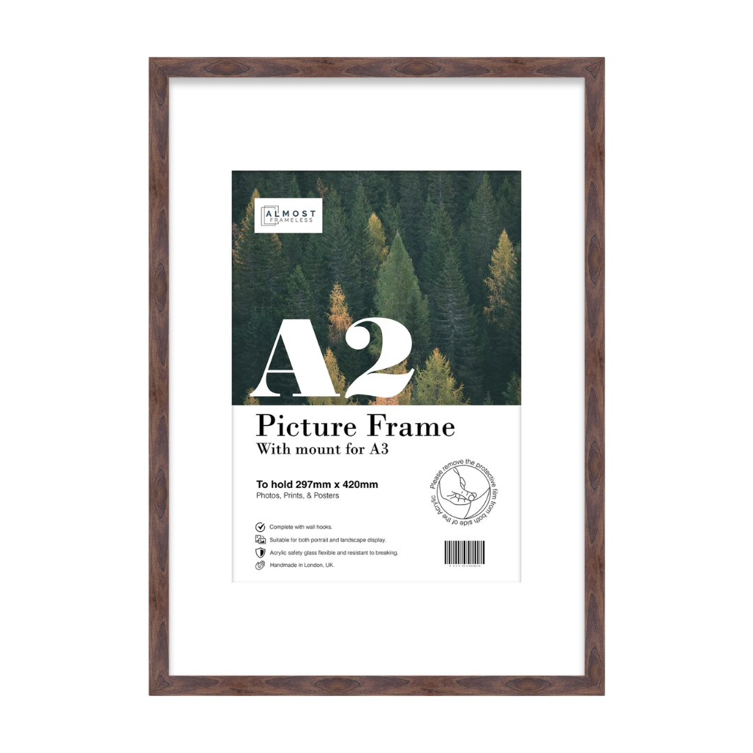 A2 Picture Frame With mount for A3 - Walnut