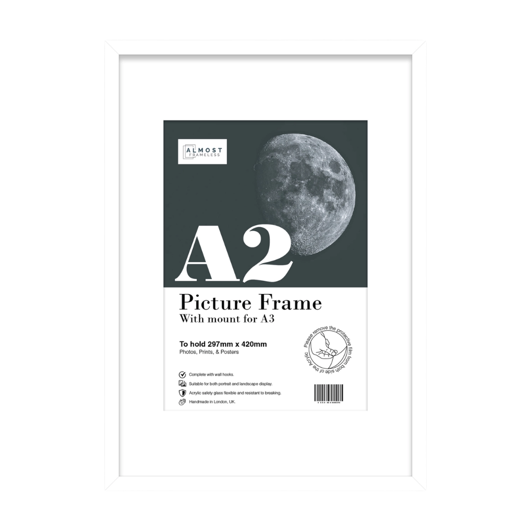 A2 Picture Frame With mount for A3 - White