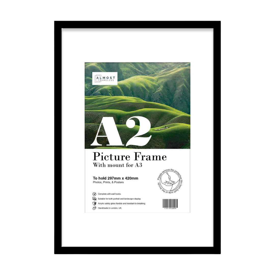 A2 Picture Frame With mount for A3 - Black