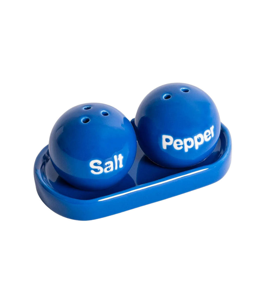 Blue Salt & Pepper Set on Tray