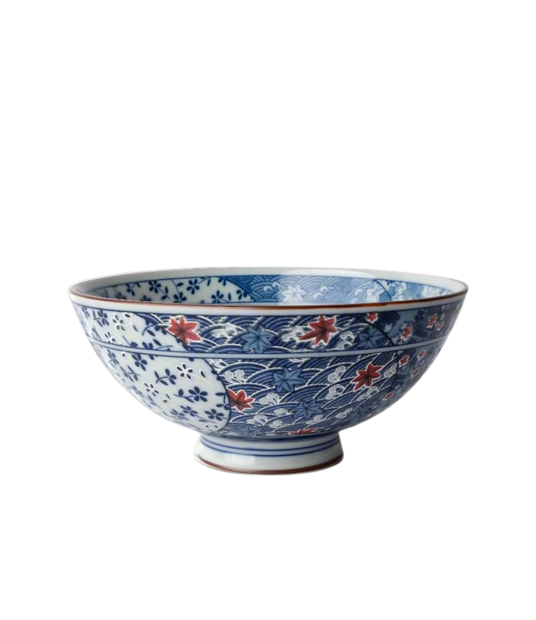 Rice Bowl Small Red Floral Design, 14cm