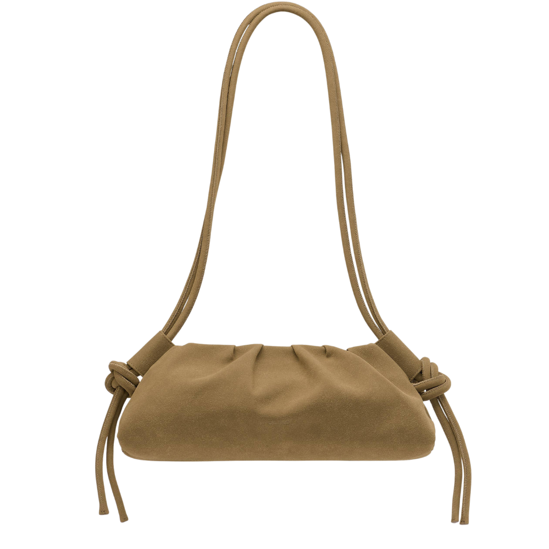 Dumpling Bag - Khaki Suede
