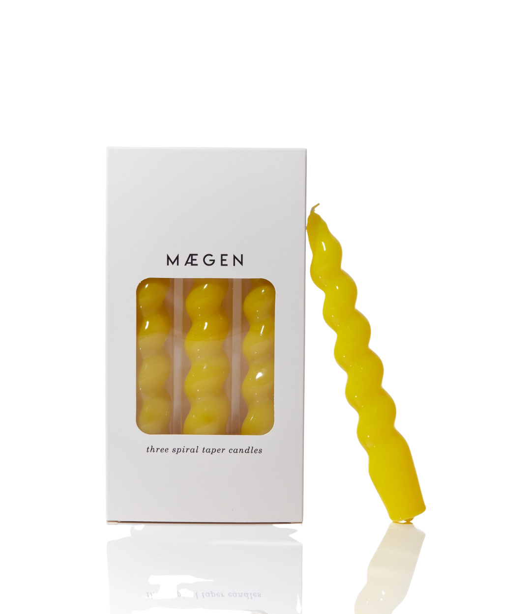 Spiral Taper Candles - 3 Pack - Yellow