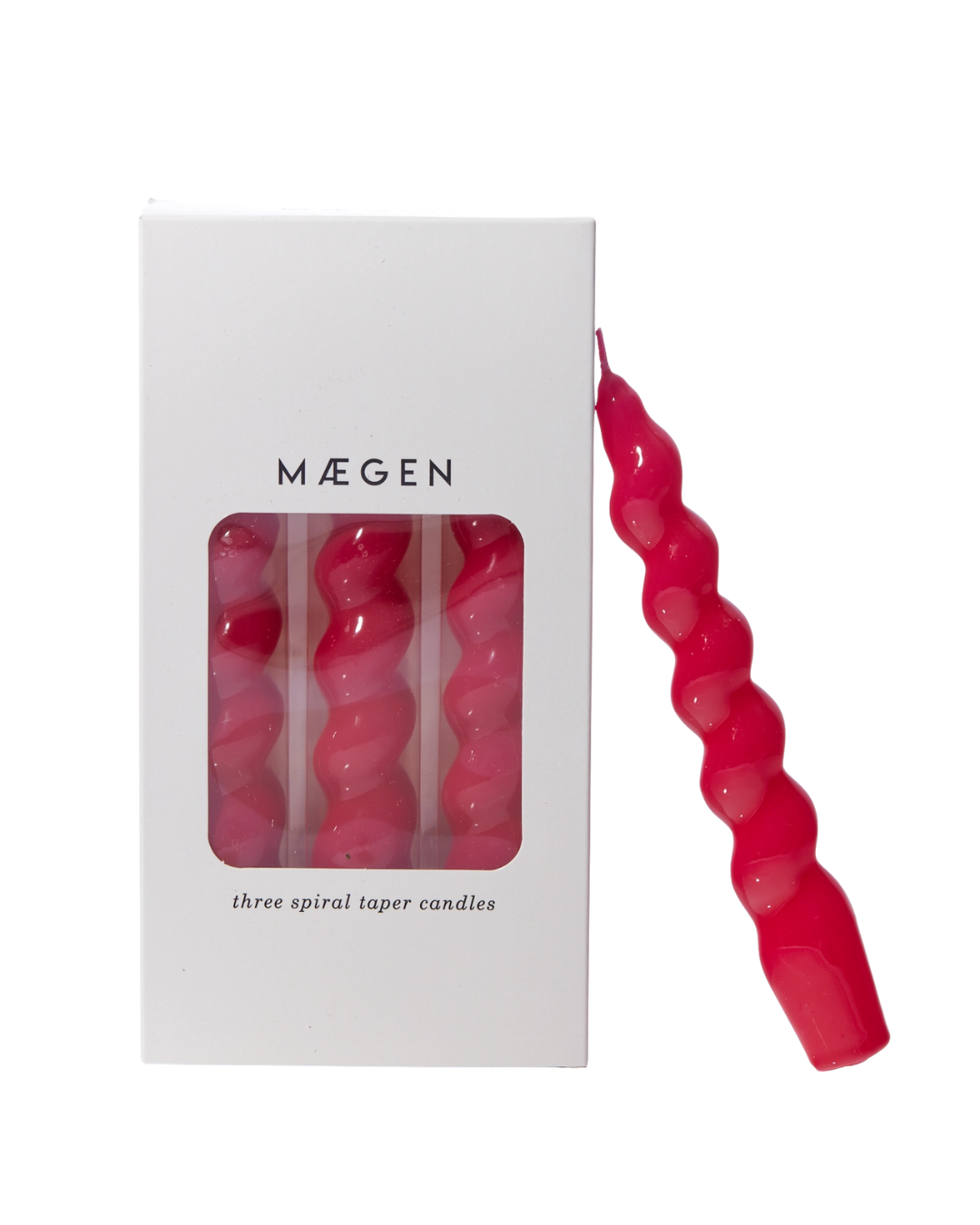 Spiral Taper Candles - 3 Pack - Magenta