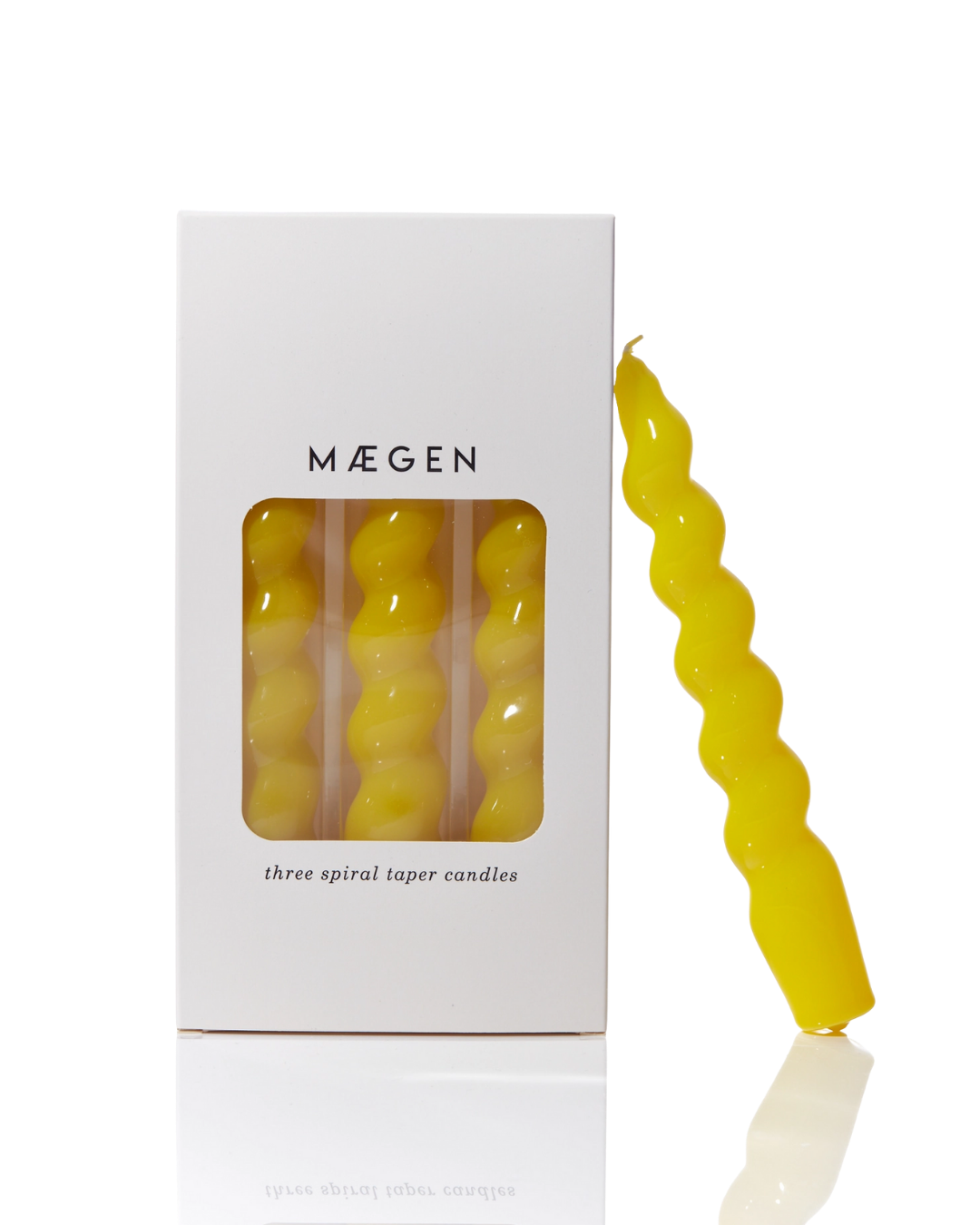 Spiral Taper Candles - 3 Pack - Yellow