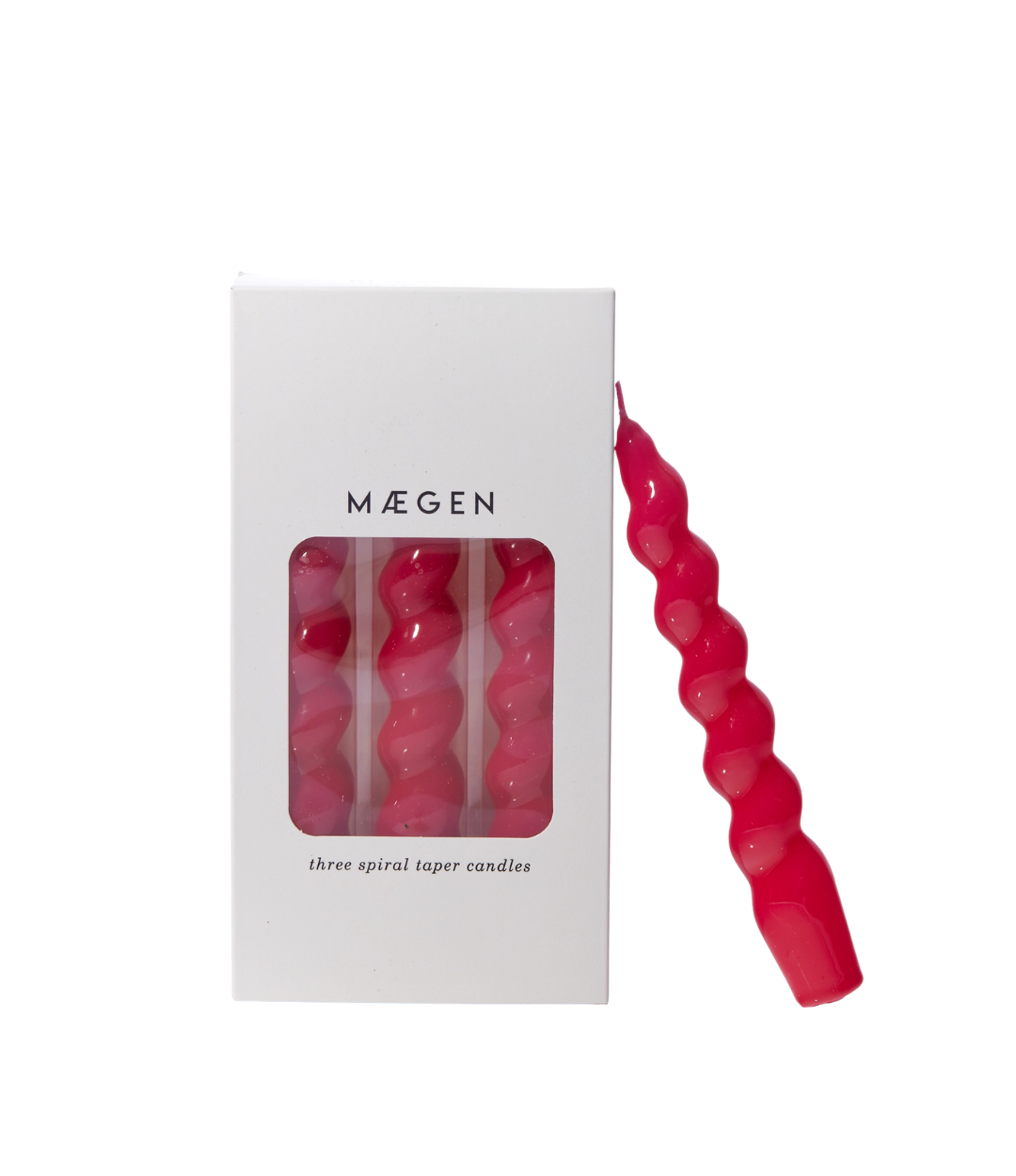 Spiral Taper Candles - 3 Pack - Magenta