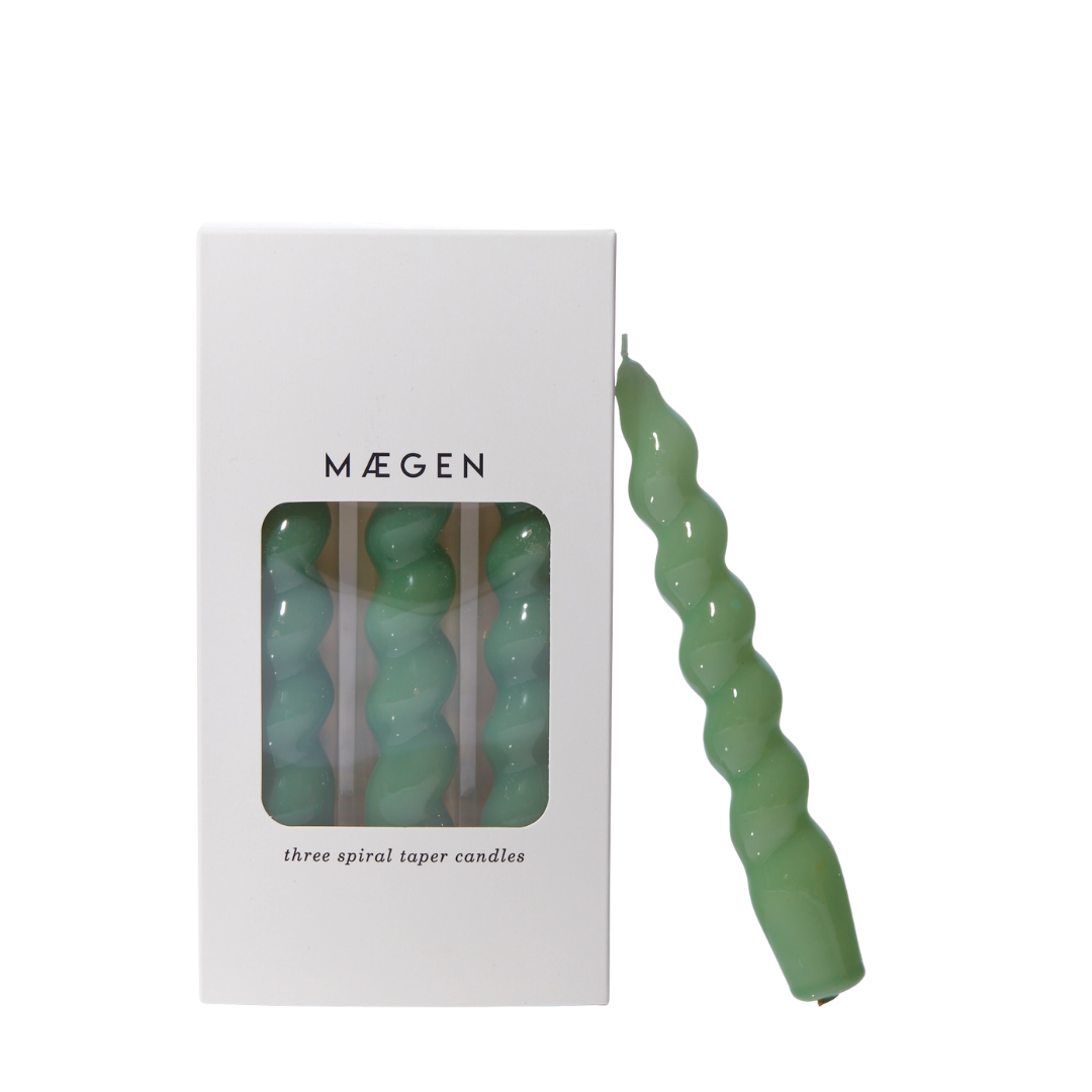 Spiral Taper Candles - 3 Pack - Sage