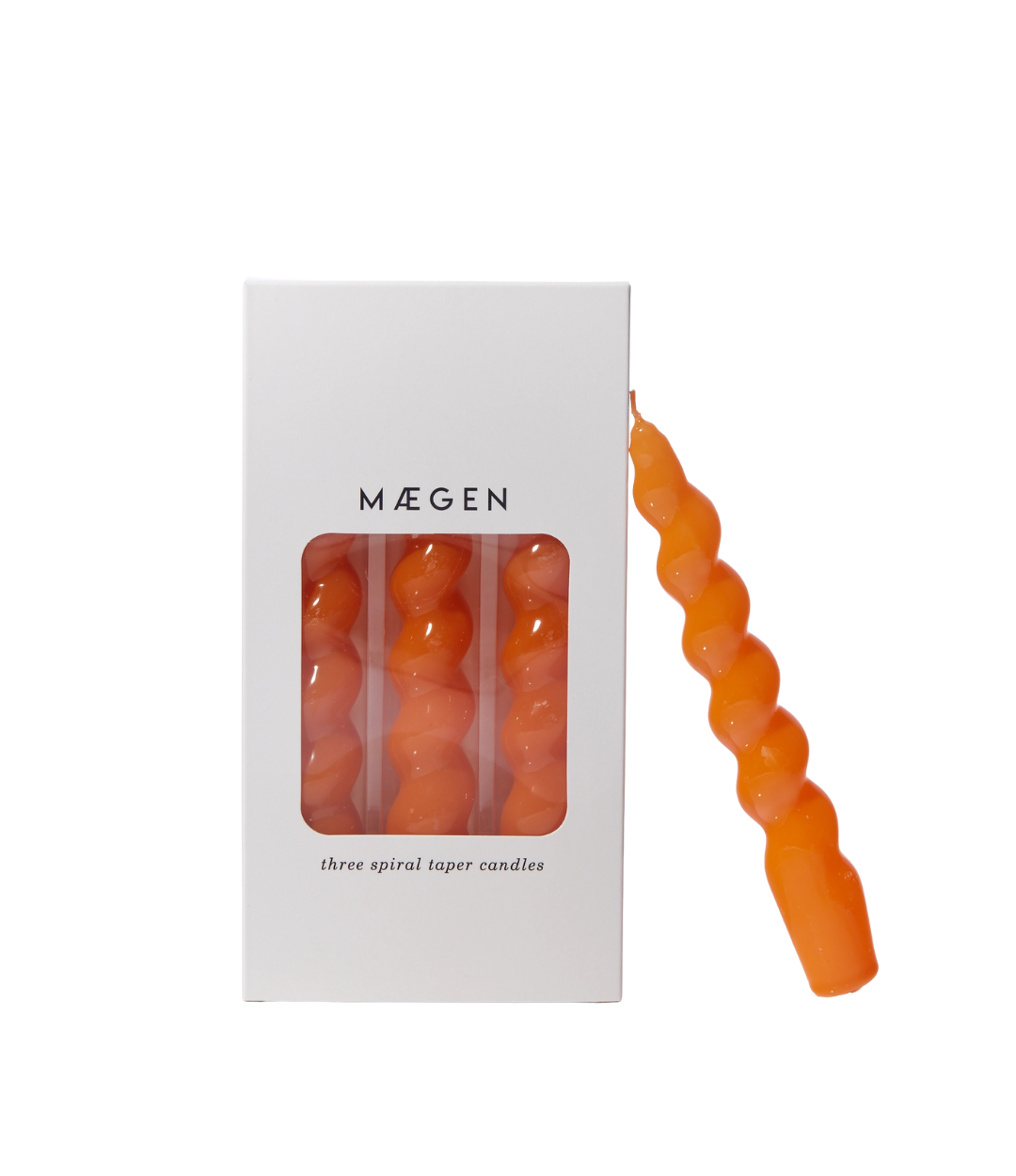 Spiral Taper Candles - 3 Pack - Tangerine