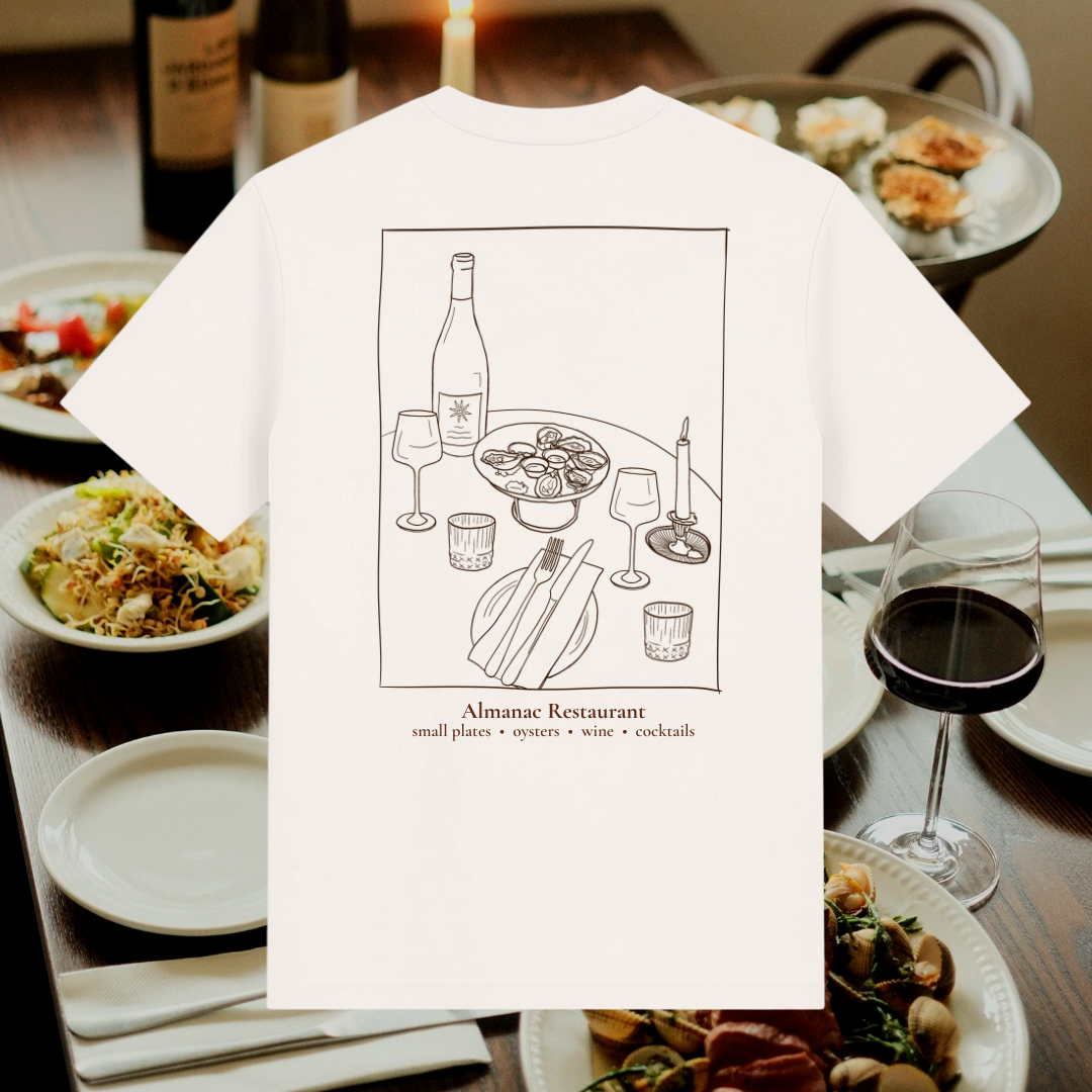 Sunny's x Almanac Tee - Off White / Chocolate Brown