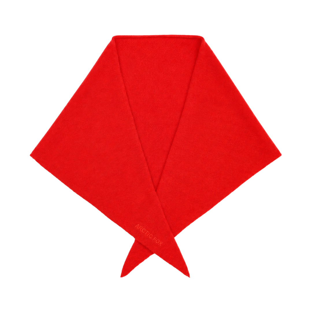 Merino Wool Triangle Scarf - Lava Red