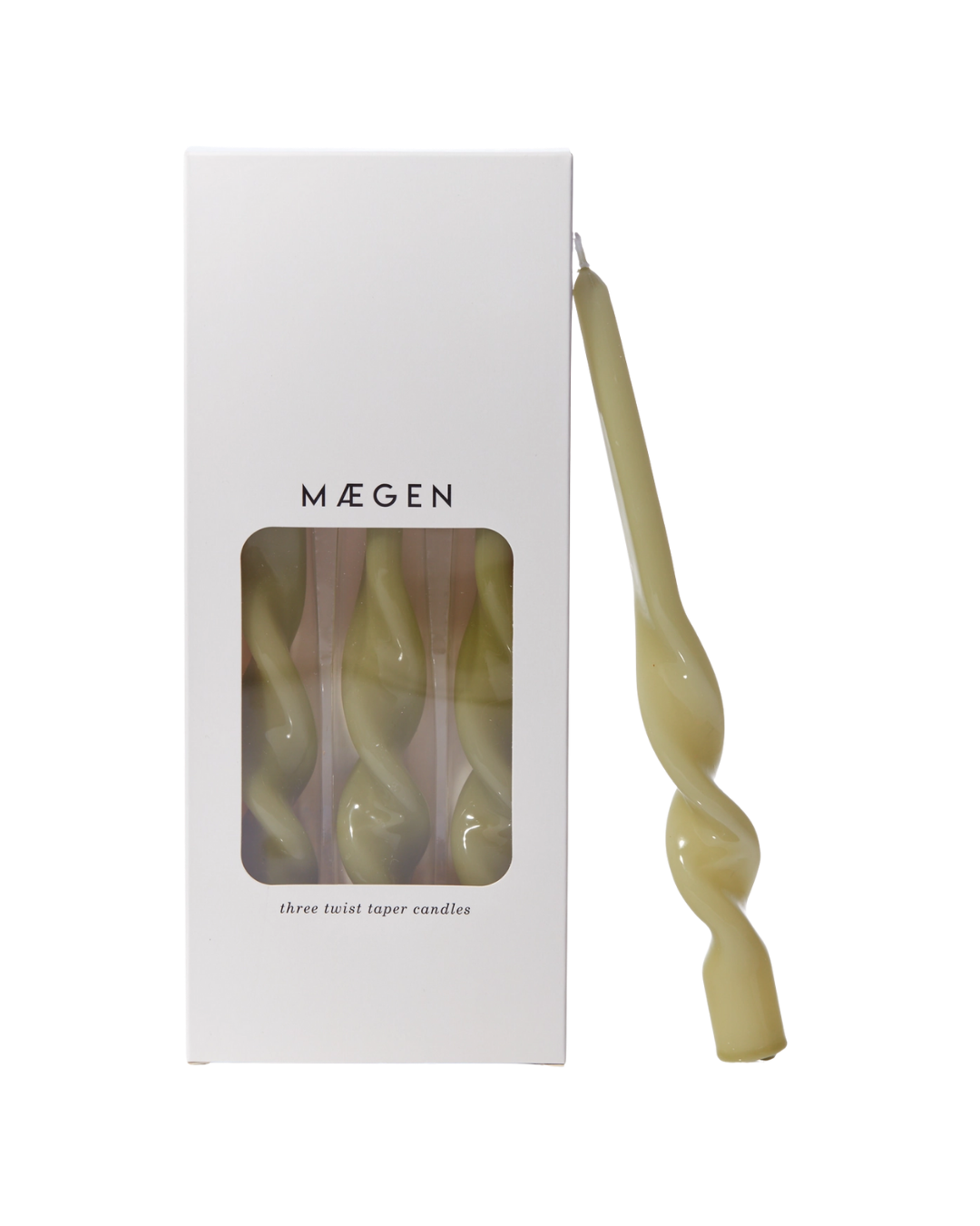 Twist Taper Candles - 3 Pack - Leaf Green