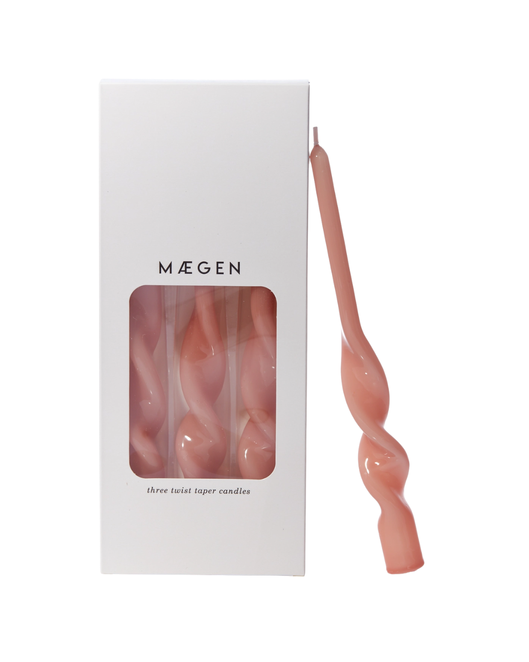 Twist Taper Candles - 3 Pack - Plaster Pink
