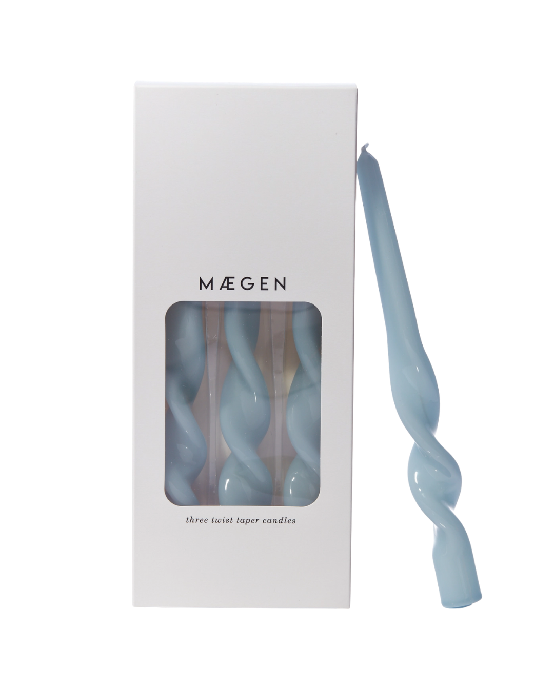 Twist Taper Candles - 3 Pack - Cornflower Blue