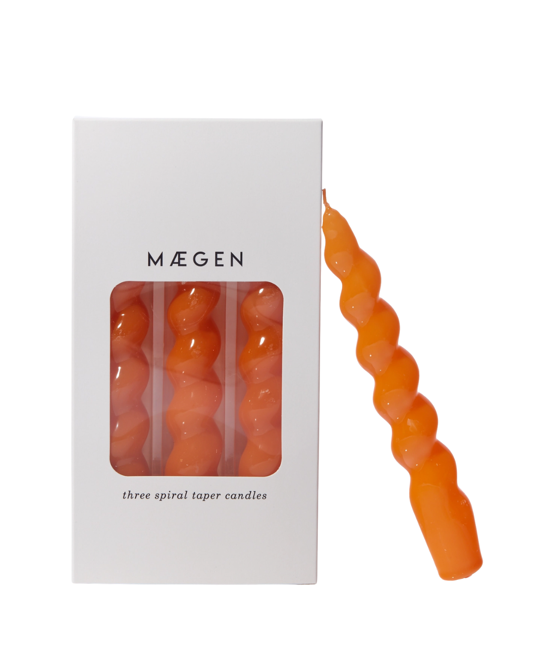 Spiral Taper Candles - 3 Pack - Tangerine