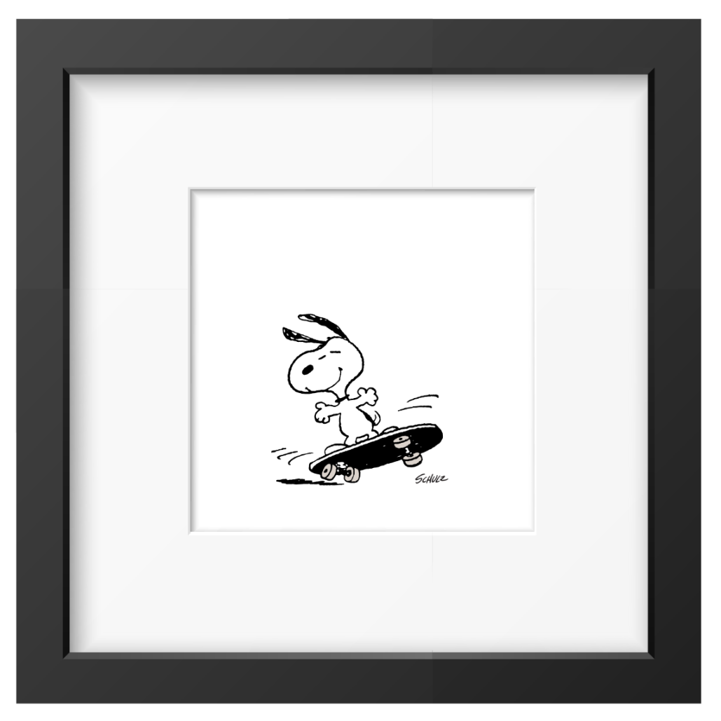 Peanuts Framed Print - Skateboard