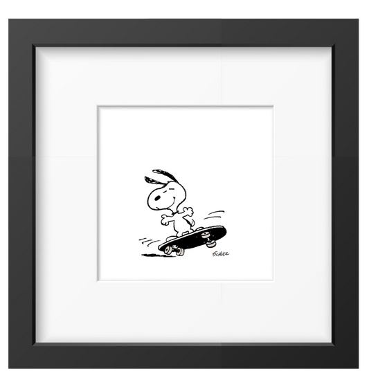 Peanuts Framed Print - Skateboard